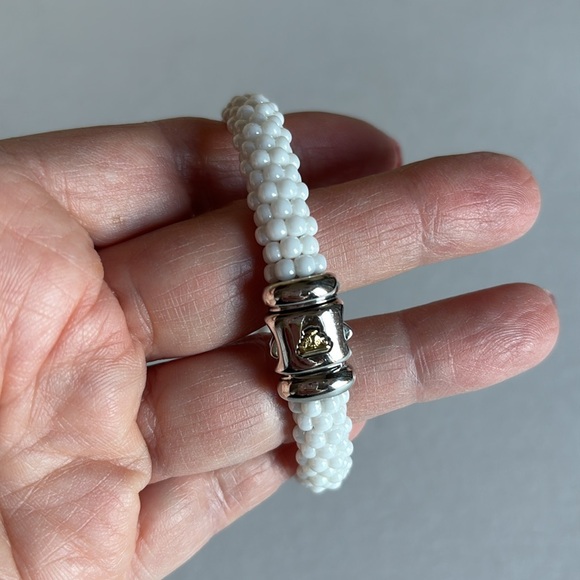 LAGOS WHITE CAVIAR Ceramic Beaded Bracelet | 9mm - Picture 12 of 13